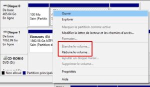 Windows 10 - creer et redimensionner partitions