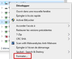 Windows 10 - formater un disque