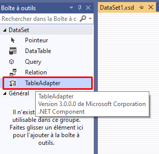 Visual Studio - ajouter TableAdpater