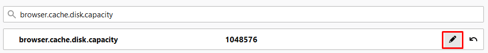 Change Firefox Cache size in Windows 10