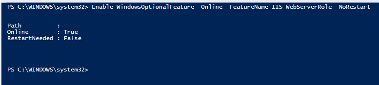 Installer IIS à l'aide de PowerShell