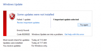 Fix Windows Update Error Code 8020002E