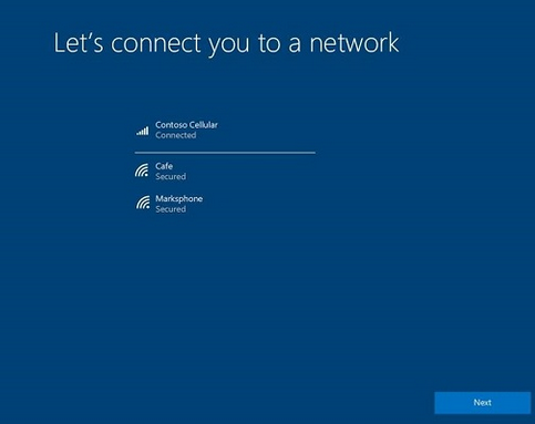 Microsoft OOBE - connect network