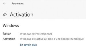 Windows 10 - activation licence