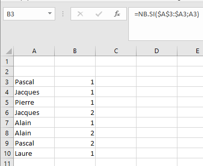 Excel : comment compter les valeurs en double dans une colonne