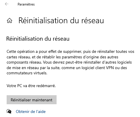 Comment réinitialiser l'adaptateur réseau pour Windows 10