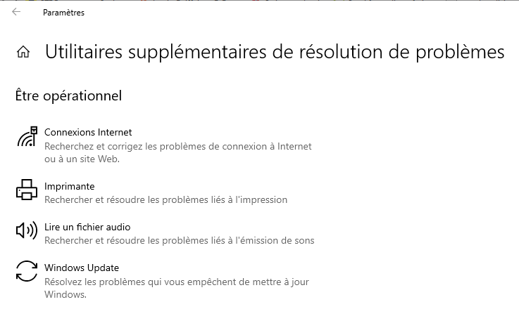 Exécutez l'utilitaire de résolution des problèmes audio