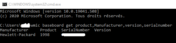 windows - connaitre sa carte mere - wmic