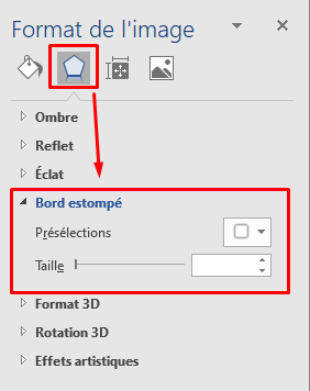 word - utiliser bord estompé