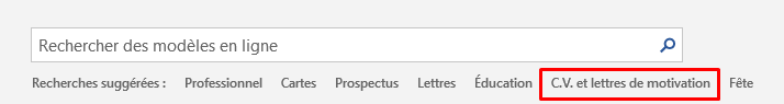 word - créer son curriculum vitae