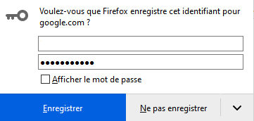 Firefox - ne plus afficher le message Enregistrer le mot de passe