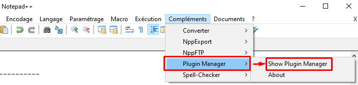 Notepad++ - plugin manager