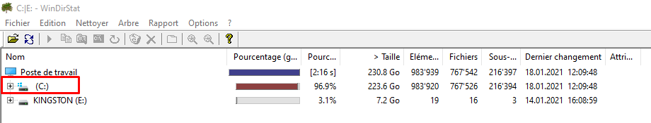 windows 10 - windirstat resultat