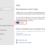 Windows 10 - activation reconnaissance vocale en ligne