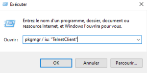 Windows 10 - installer telnet