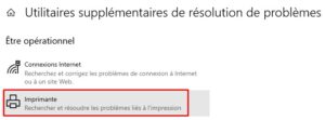 Windows 10 - utilitaires supplémentaires imprimante