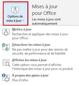 Microsoft Outlook - mise à jour
