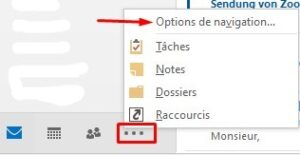 Outlook - volet des dossiers options 02