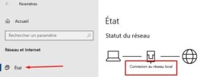 Windows 10 - erreur reseau 0x80070035 statut du réseau