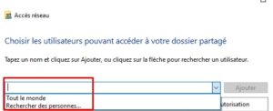 Windows 10 - partage dossiers fichiers personnes