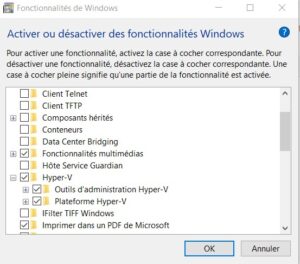 Windows 10 - activer Hyper-V
