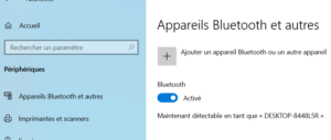 Windows 10 - activer bluetooth
