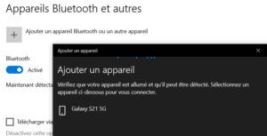 Windows 10 - ajouter un appareil bluetooth