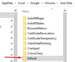 Windows 10 - google chrome default dossier