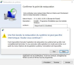 Windows 10 - restauration du système 03