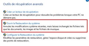 Windows 10 - restauration du système